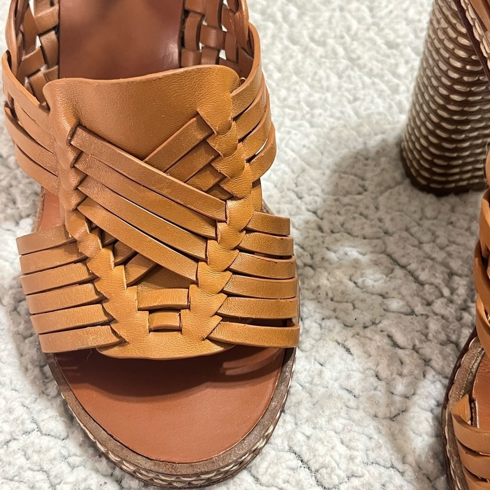 Tory Burch Pecha Woven Block Heel Sandals - Picture 7 of 13